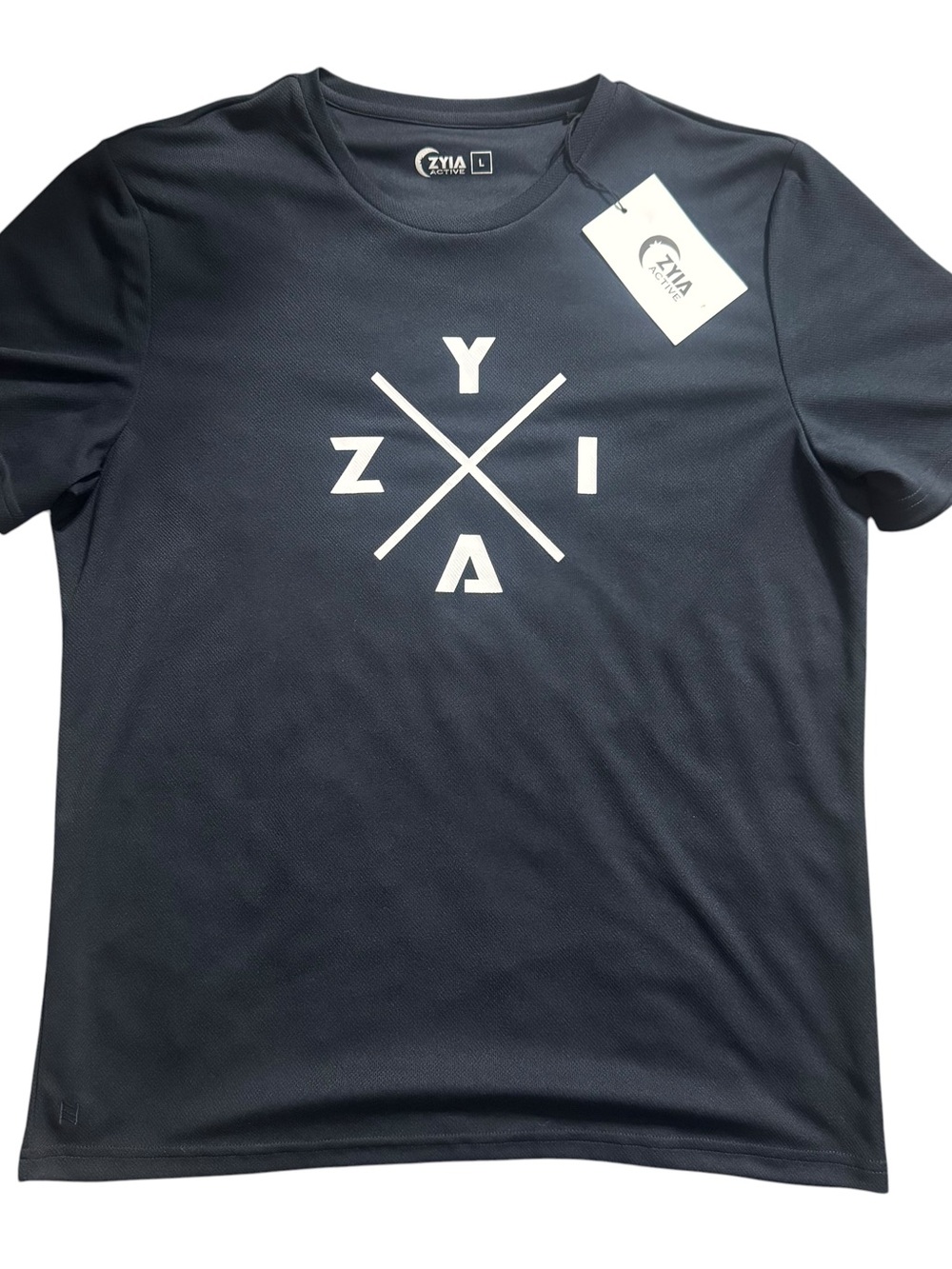 Zyia Active Men's Black Short Sleeve Athletic T-Shirt - Size Large NWT